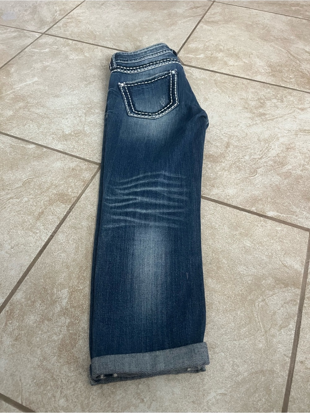 Desigual Women’s Blue Washed Boyfriend Jeans with Contrast Stitching